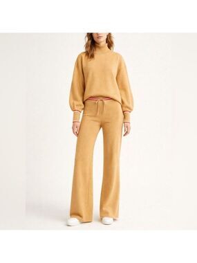 Like New Scotch & Soda Organic Cotton Tan Knit Coordinating Sweater Set size XS